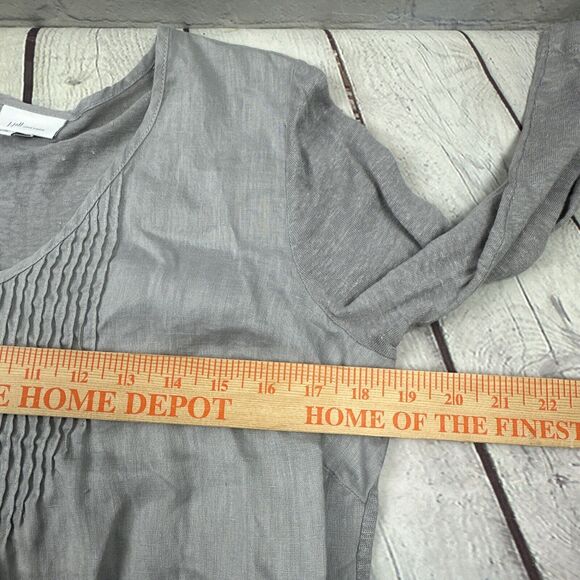 J Jill Love Linen Women's Sz Small 100% Linen Grey - Picture 9 of 9